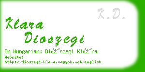 klara dioszegi business card